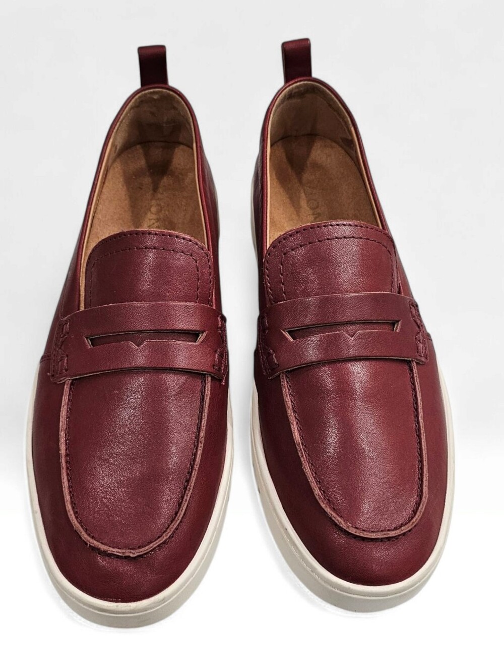 VIONIC Uptown Women Wine Red Leather Comfort Penny Loafers 8.5M - Picture 2 of 8
